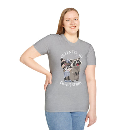 Cuteness Is My Cover Story Tee — Funny Raccoon & Trash Panda Graphic T-Shirt