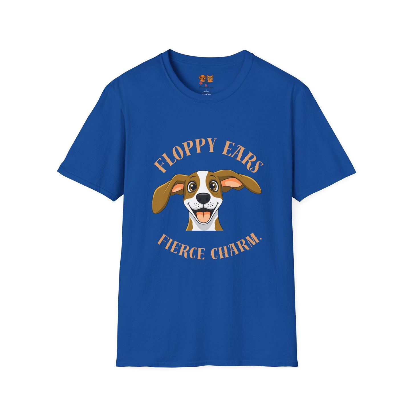 Floppy Ears Fierce Charm Dog T-Shirt — Cute Beagle Puppy Graphic Tee