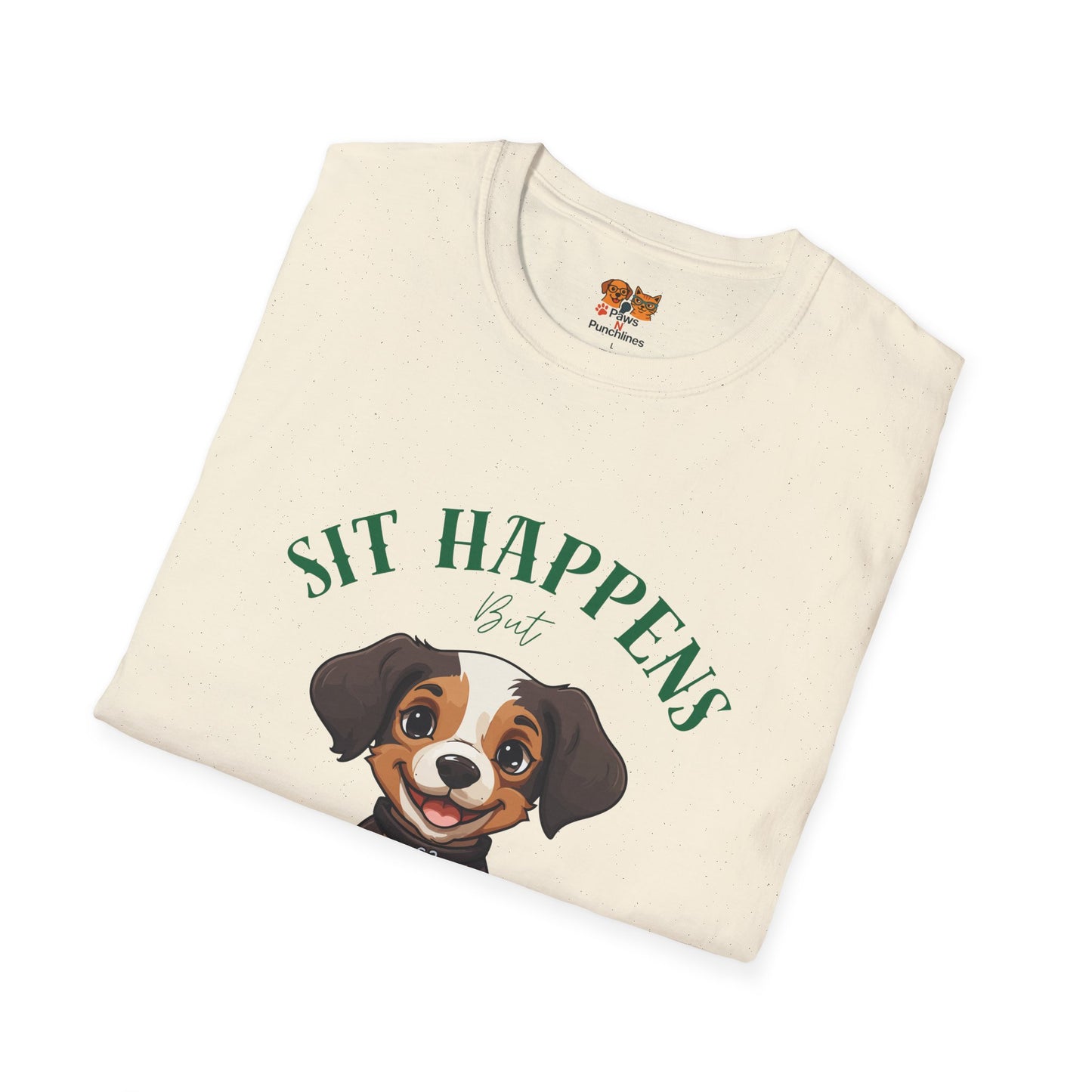 “Shit Happens I’m Cute” Puppy Graphic T-Shirt