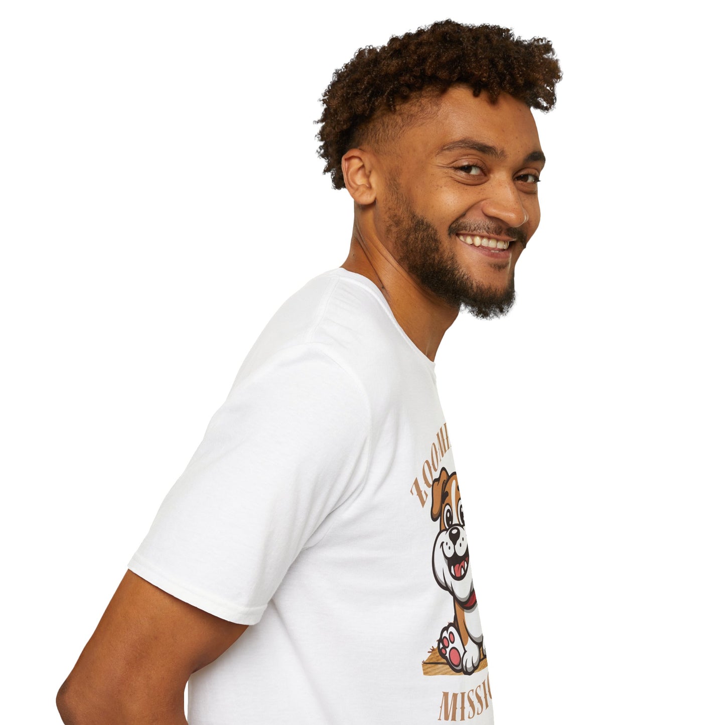 Puppy Graphic T-Shirt — “Zoomies Bro Mission Only” Cute Cartoon Dog Tee