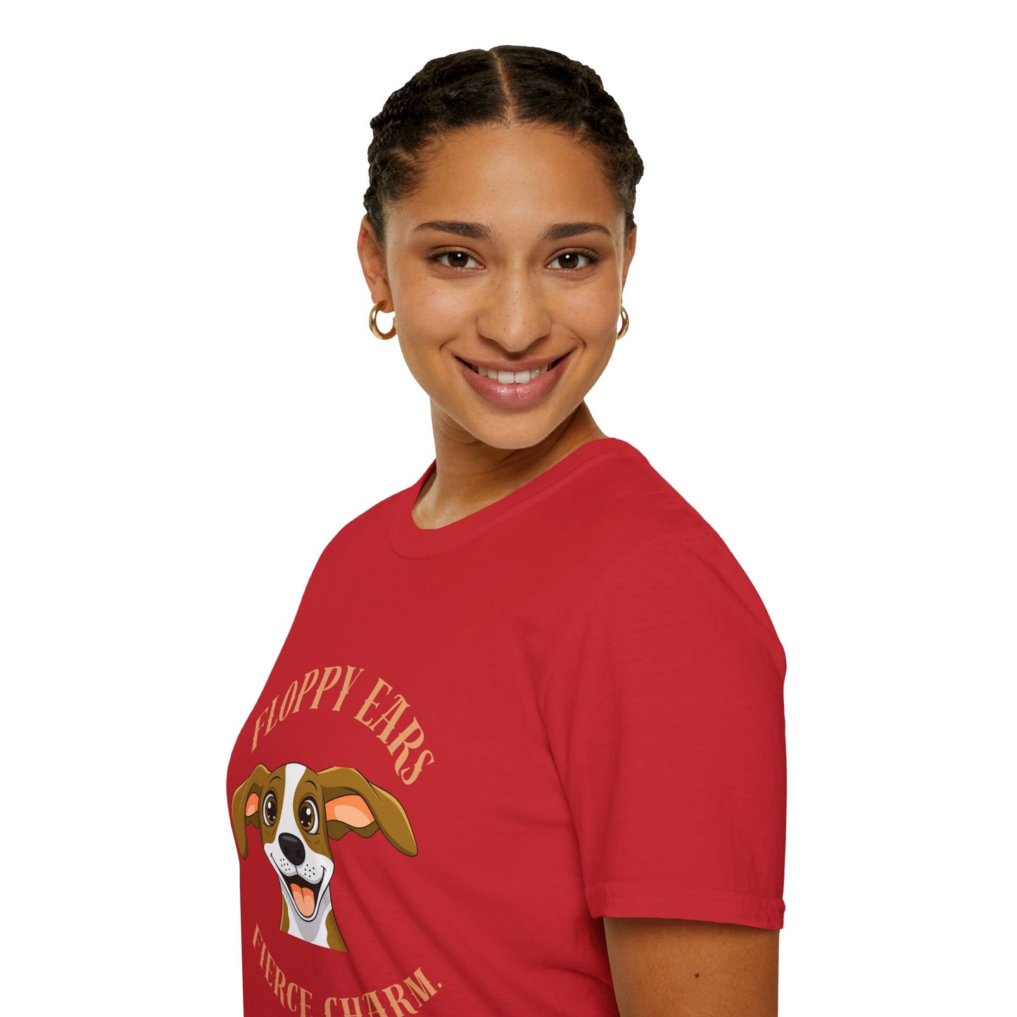 Floppy Ears Fierce Charm Dog T-Shirt — Cute Beagle Puppy Graphic Tee