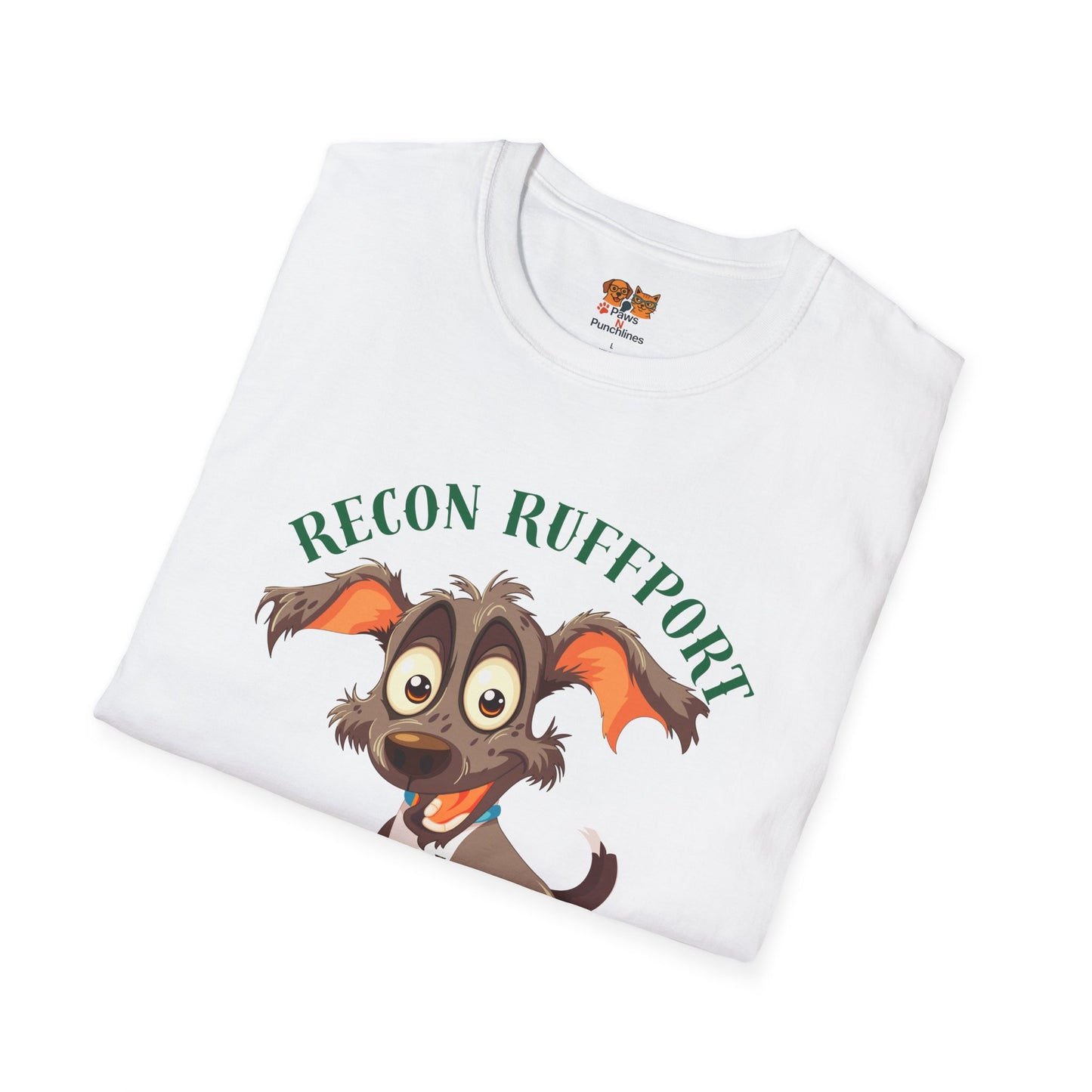 T-Shirt — "Recon Ruffport: Squirrel Spotted" Cute Cartoon Dog Tee