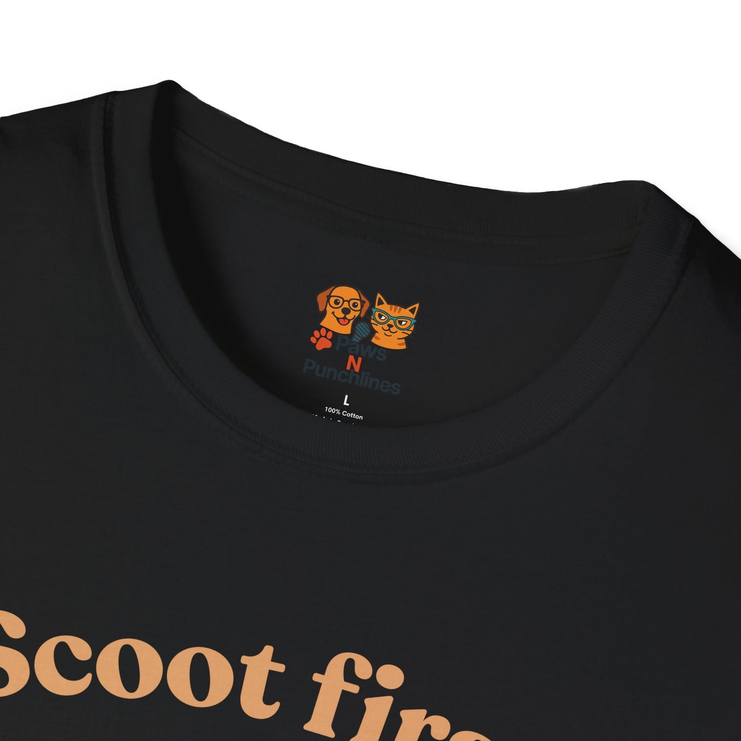 Scoot First Pug T-Shirt — "Scoot first. Questions later." Cute Scooter Dog Tee