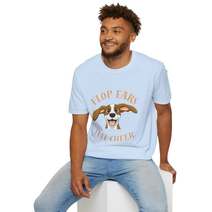 Flop Ears Full Cheer Dog T-Shirt — Cute Happy Pup Graphic Tee