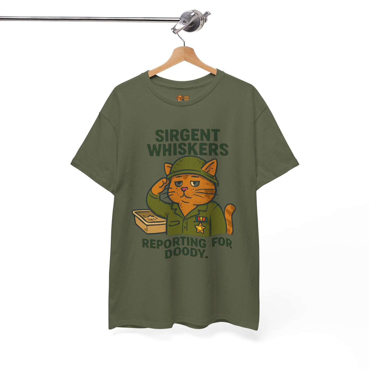 Sirgent Whiskers 'Reporting for Doody' Cat Tee