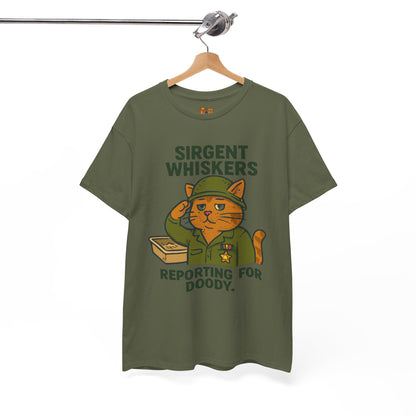 Sirgent Whiskers 'Reporting for Doody' Cat Tee