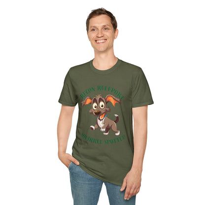 T-Shirt — "Recon Ruffport: Squirrel Spotted" Cute Cartoon Dog Tee