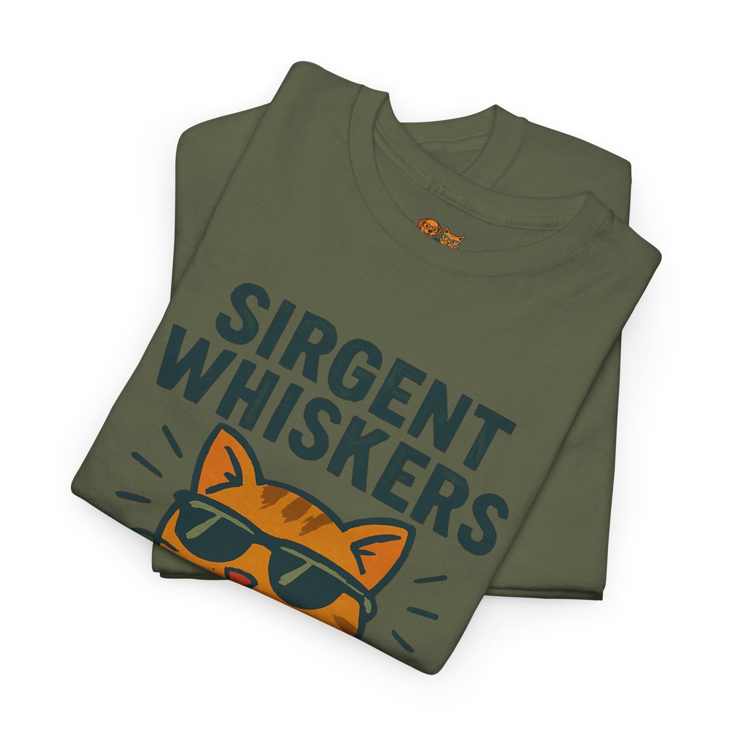 Sirgent Whiskers "Clawmanding Officer" Cat Tee