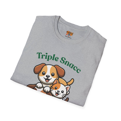 Triple Snacc Surveillance T-Shirt — Cute Stacked Puppies Graphic Tee