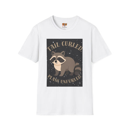 Raccoon 'Tail Curled, Plans Unfurled' T-Shirt