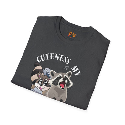 Cuteness Is My Cover Story Tee — Funny Raccoon & Trash Panda Graphic T-Shirt