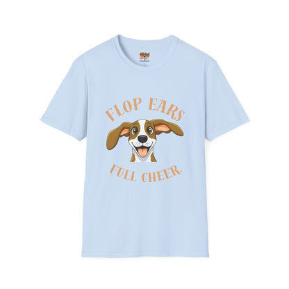 Flop Ears Full Cheer Dog T-Shirt — Cute Happy Pup Graphic Tee
