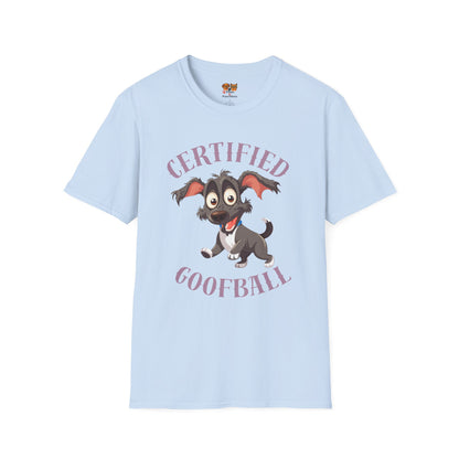 Certified Goofball Dog T-Shirt — Cute Cartoon Puppy Graphic Tee