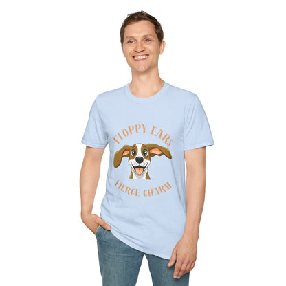 Floppy Ears Fierce Charm Dog T-Shirt — Cute Beagle Puppy Graphic Tee