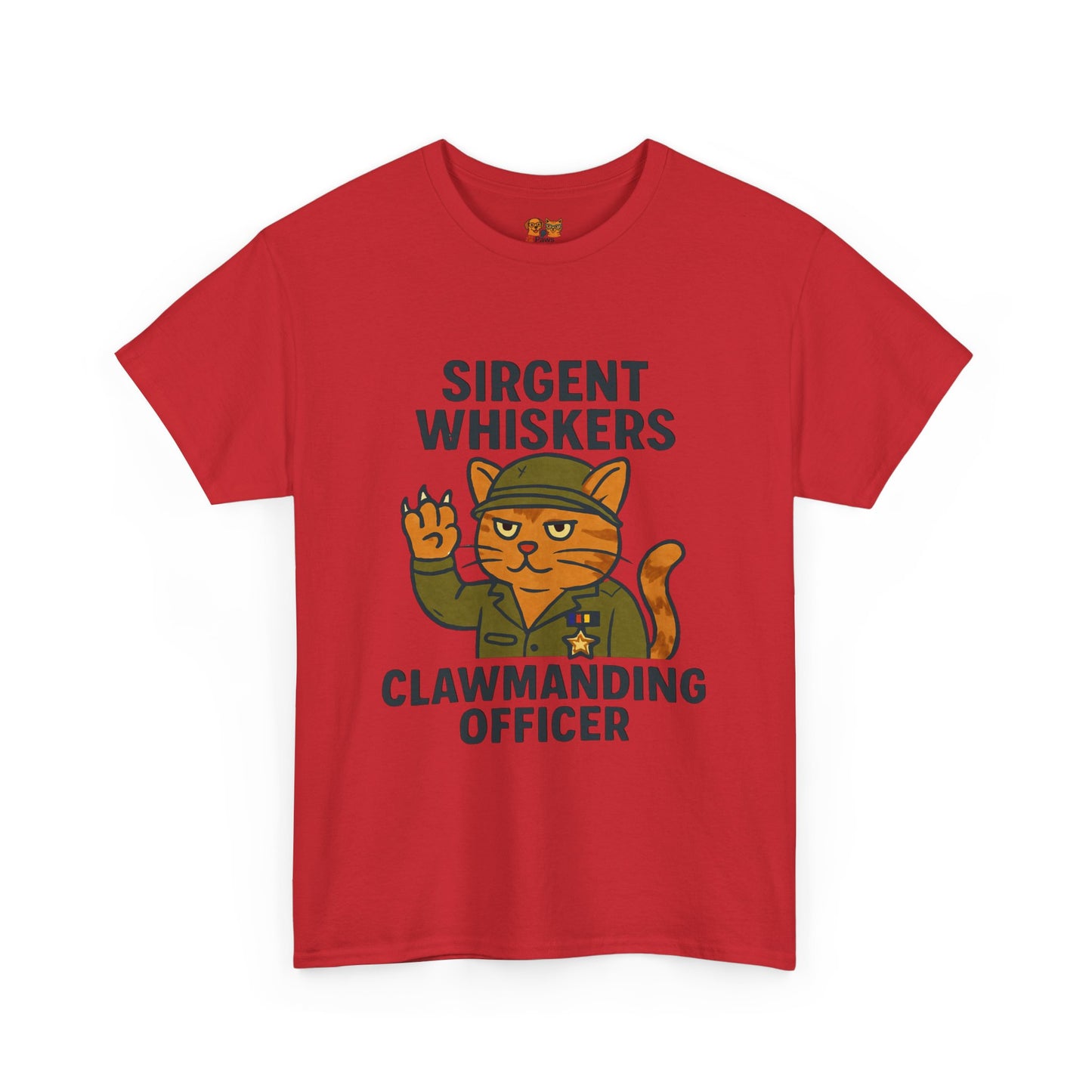 Sirgent Whiskers “Clawmanding Officer” Cat T-Shirt