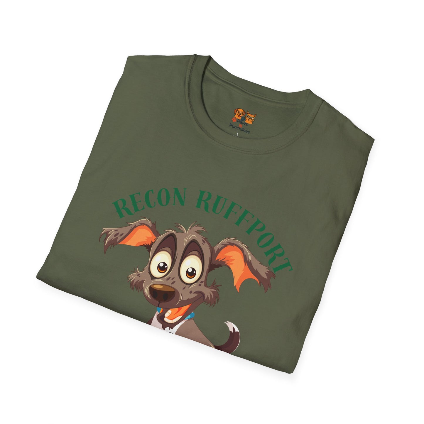 T-Shirt — "Recon Ruffport: Squirrel Spotted" Cute Cartoon Dog Tee