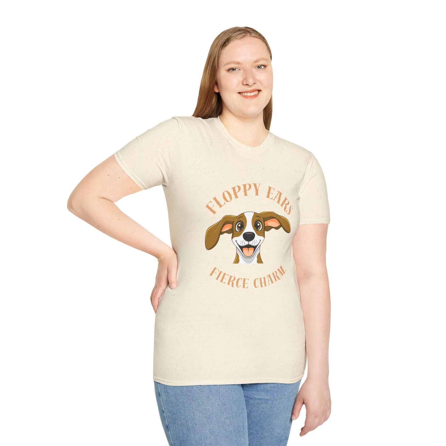 Floppy Ears Fierce Charm Dog T-Shirt — Cute Beagle Puppy Graphic Tee