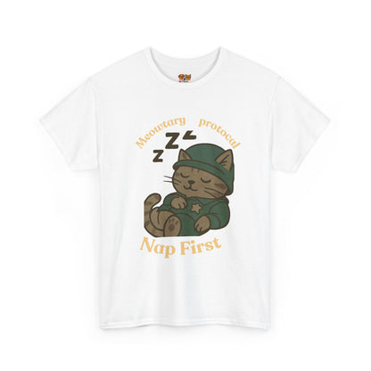 Nap First Cat T-Shirt — Cute Sleeping Kitten Graphic Tee