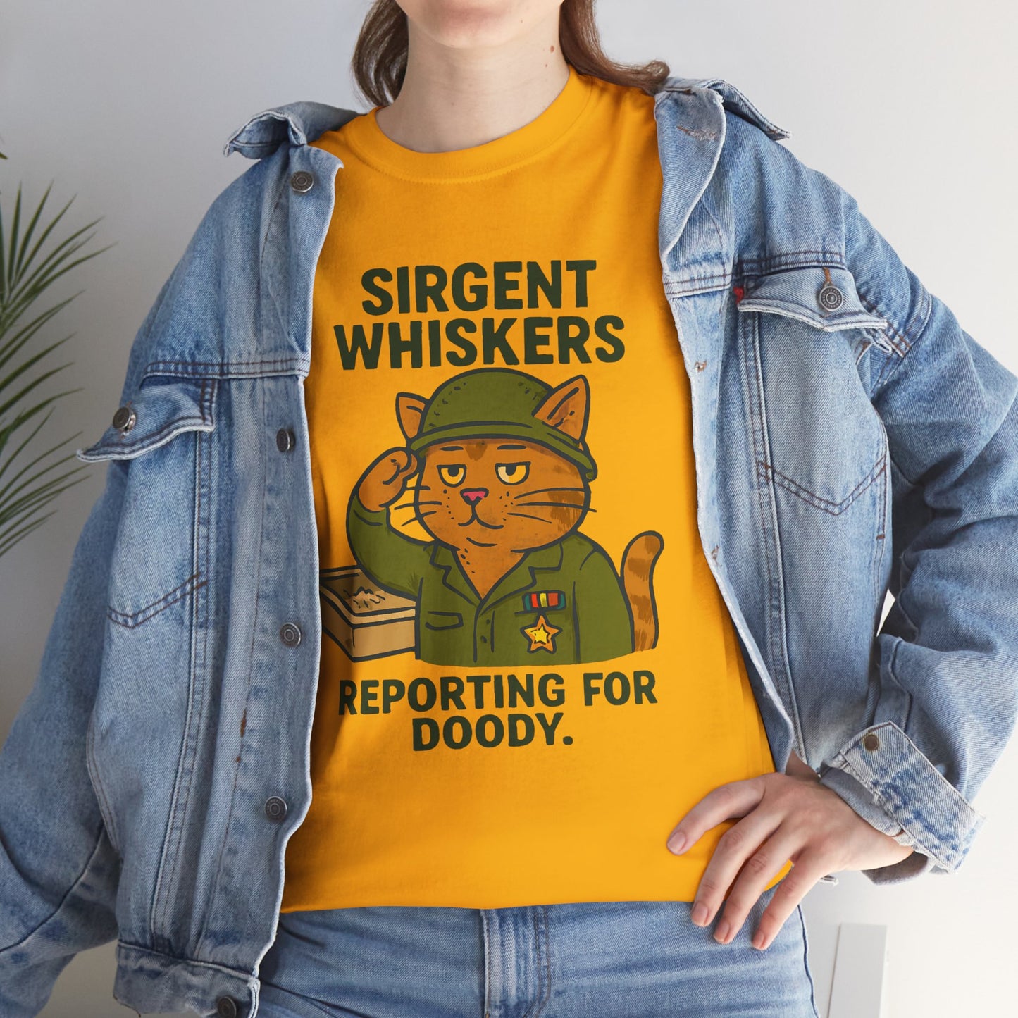 Sirgent Whiskers 'Reporting for Doody' Cat Tee