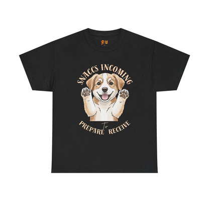 Corgi Puppy Pawprints T‑Shirt — Happy 'Mooorning' Dog Lover Tee