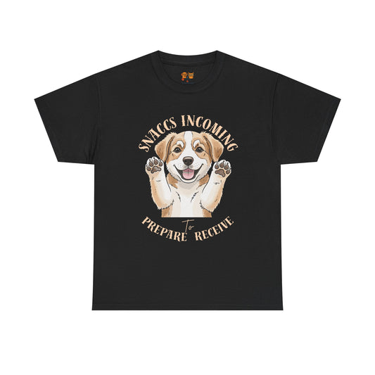 Corgi Puppy Pawprints T‑Shirt — Happy 'Mooorning' Dog Lover Tee
