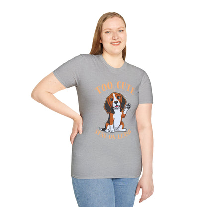 Too Cute Stay On Leash Beagle T-Shirt — Cute Dog Lover Tee
