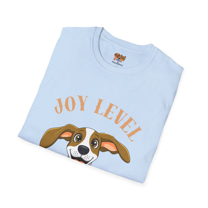 Joy Level Off Leash T-Shirt — Cute Happy Dog Graphic Tee