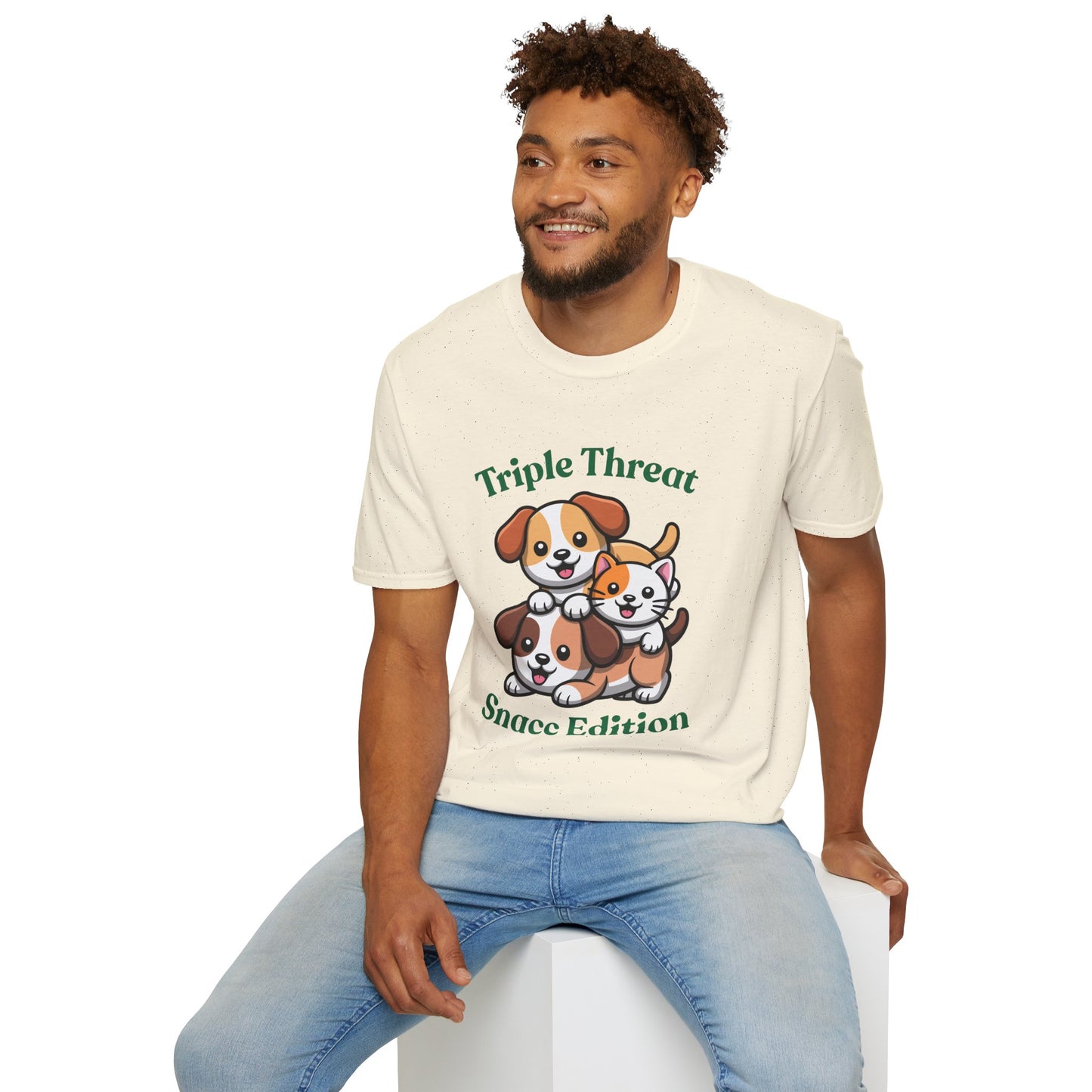 Triple Threat Snacc Edition T-Shirt — Cute Trio Puppy Graphic Tee