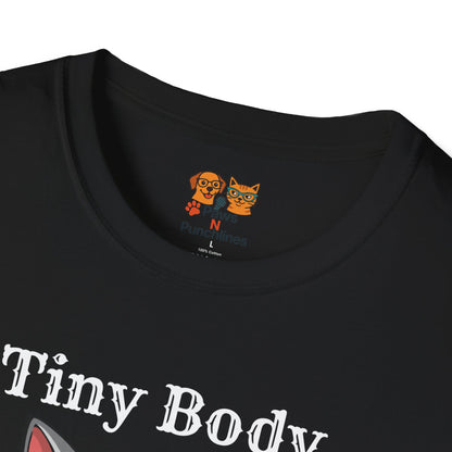Tiny Body Huge Cattitude Funny Cat T-Shirt