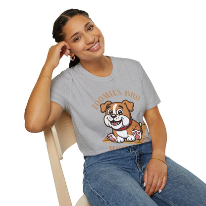 Puppy Graphic T-Shirt — “Zoomies Bro Mission Only” Cute Cartoon Dog Tee