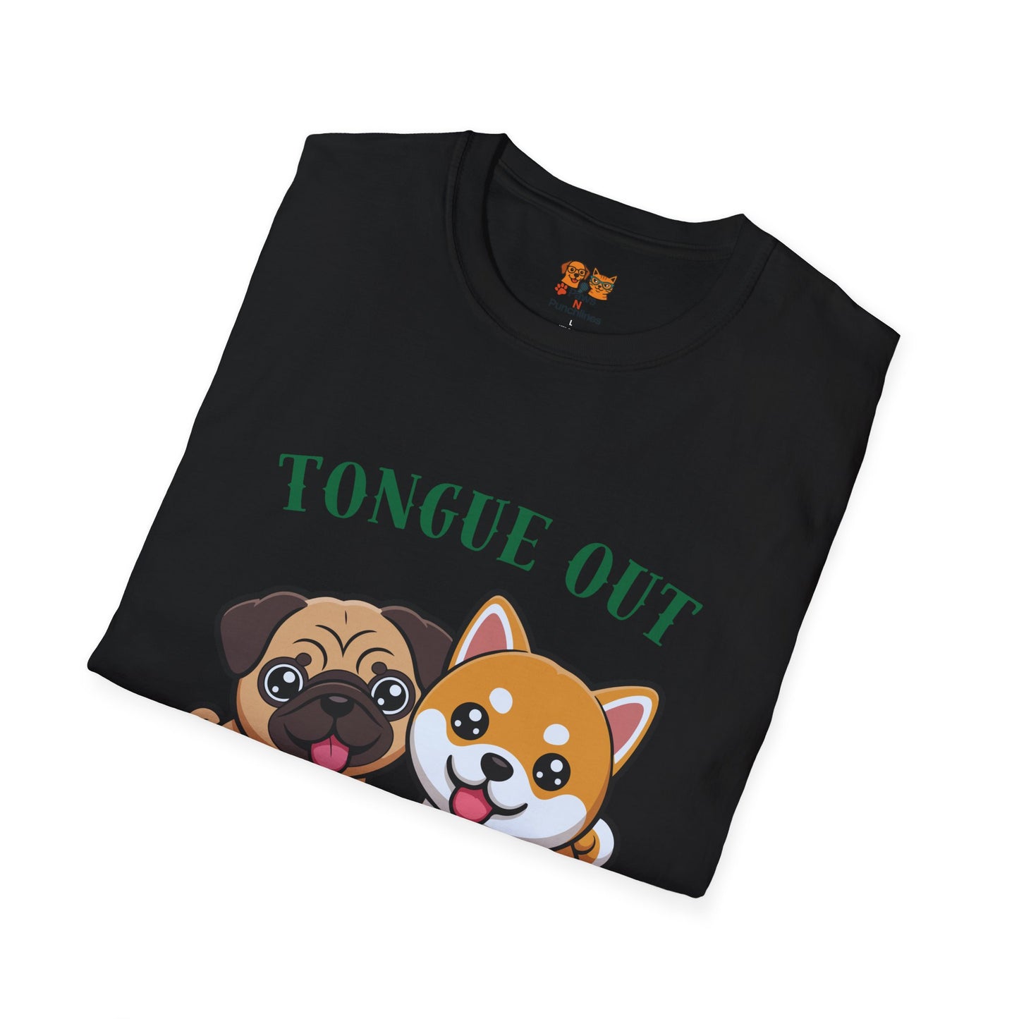 Tongue Out Sass On T-Shirt — Cute Pug & Shiba Inu Graphic Tee