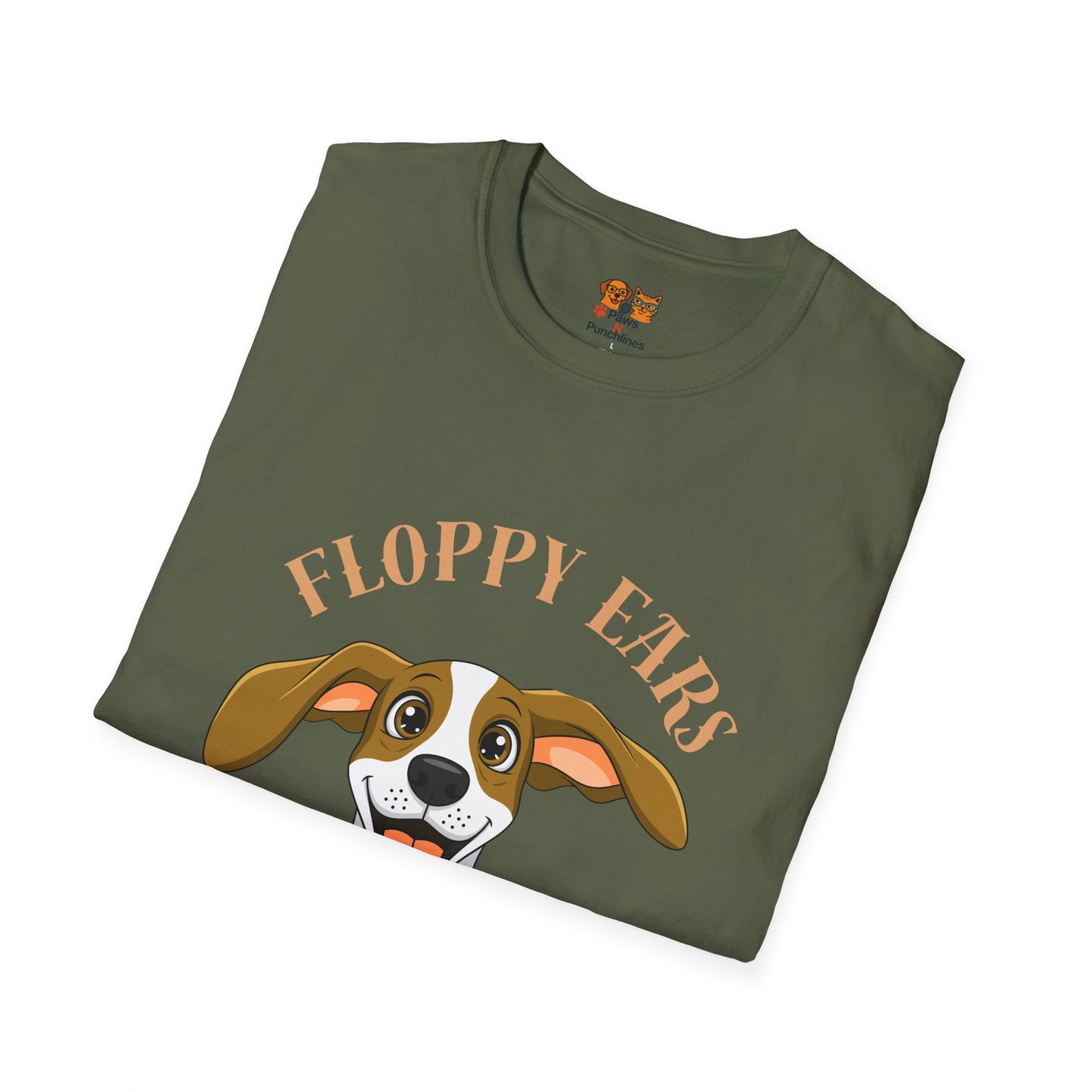 Floppy Ears Fierce Charm Dog T-Shirt — Cute Beagle Puppy Graphic Tee