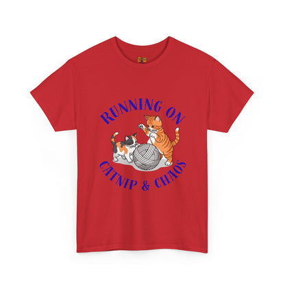 Running on Catnip & Chaos — Tee for Cat Lovers