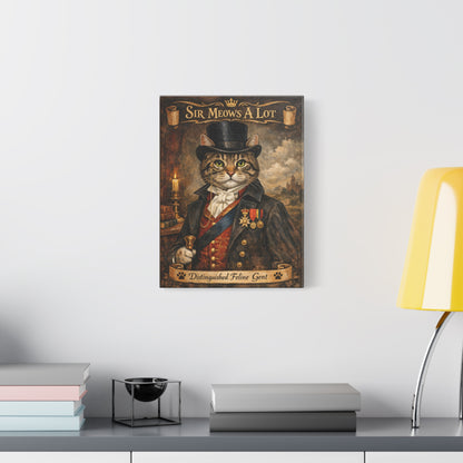 Sir Meows A Lot Matte Canvas Wall Art — Distinguished Feline Gent Portrait