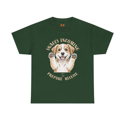 Corgi Puppy Pawprints T‑Shirt — Happy 'Mooorning' Dog Lover Tee