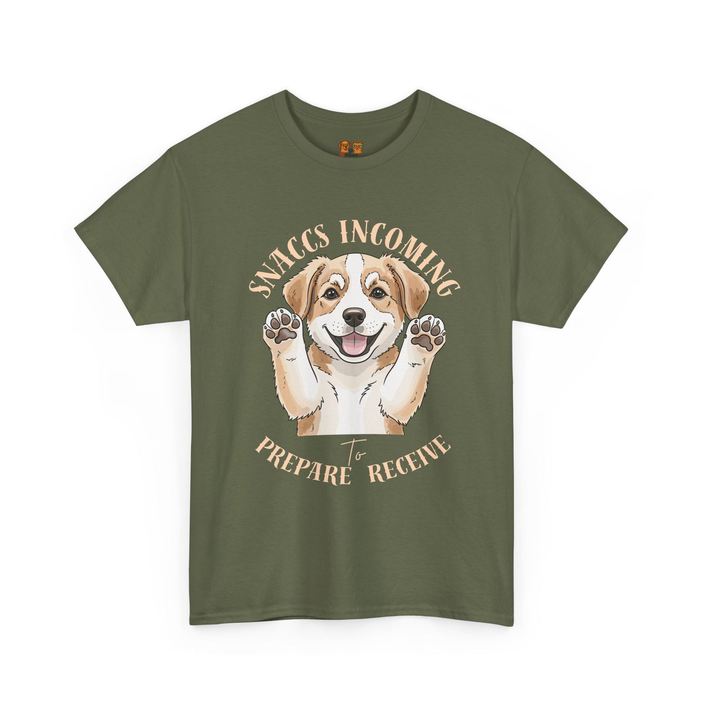 Corgi Puppy Pawprints T‑Shirt — Happy 'Mooorning' Dog Lover Tee