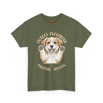 Corgi Puppy Pawprints T‑Shirt — Happy 'Mooorning' Dog Lover Tee