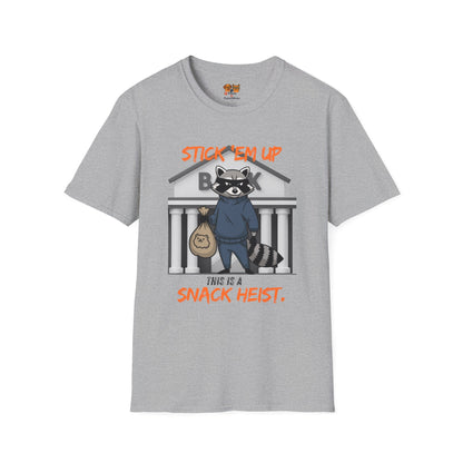 "Stick 'Em Up" Raccoon snack heist Unisex Tee