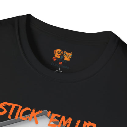 "Stick 'Em Up" Raccoon snack heist Unisex Tee