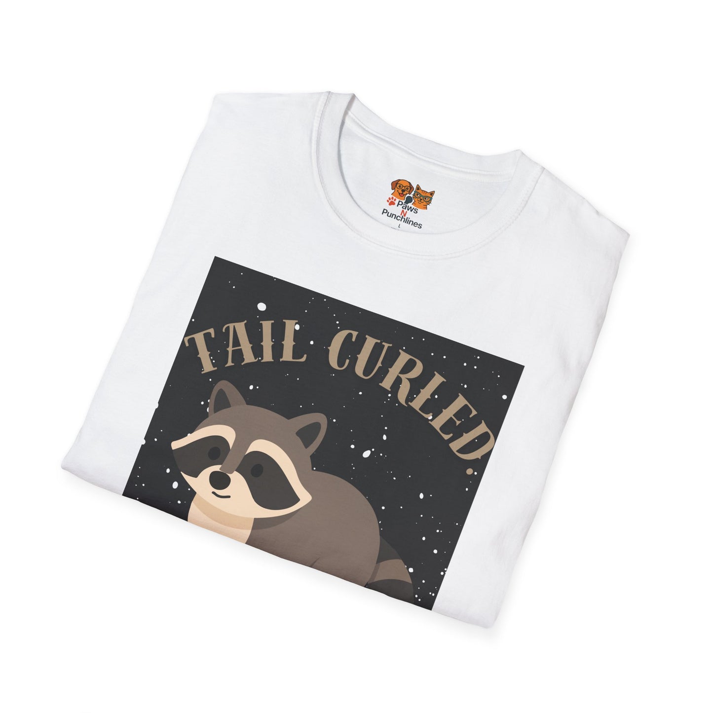 Raccoon 'Tail Curled, Plans Unfurled' T-Shirt
