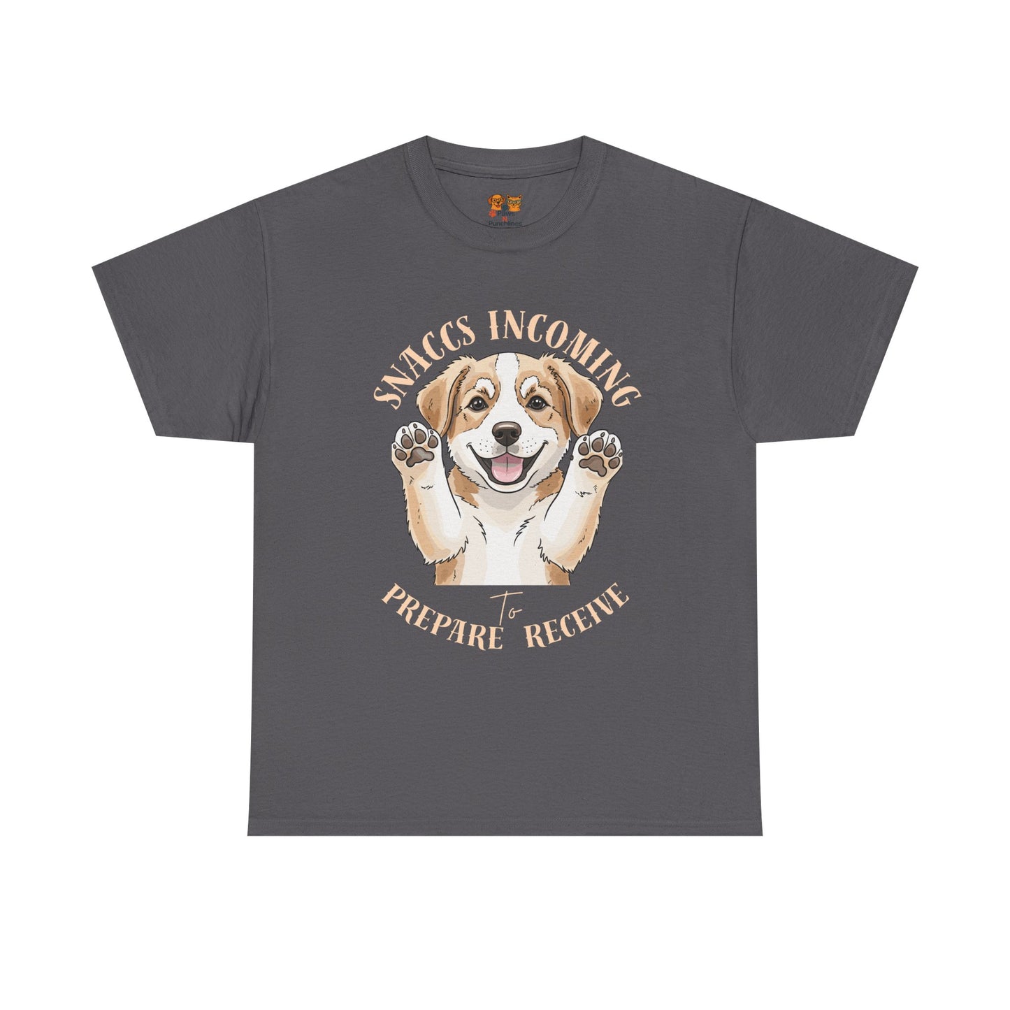 Corgi Puppy Pawprints T‑Shirt — Happy 'Mooorning' Dog Lover Tee