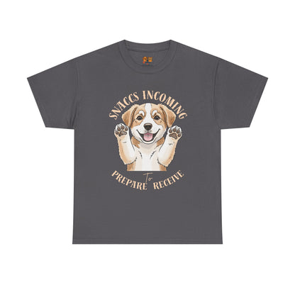 Corgi Puppy Pawprints T‑Shirt — Happy 'Mooorning' Dog Lover Tee