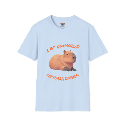 Nap Command Capybara T-Shirt — "Capybara Division" Cute Animal Nap Tee