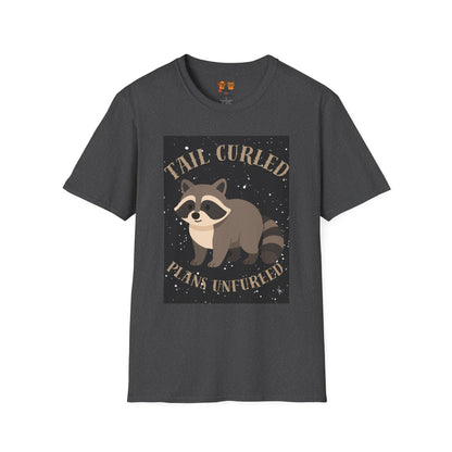 Raccoon 'Tail Curled, Plans Unfurled' T-Shirt
