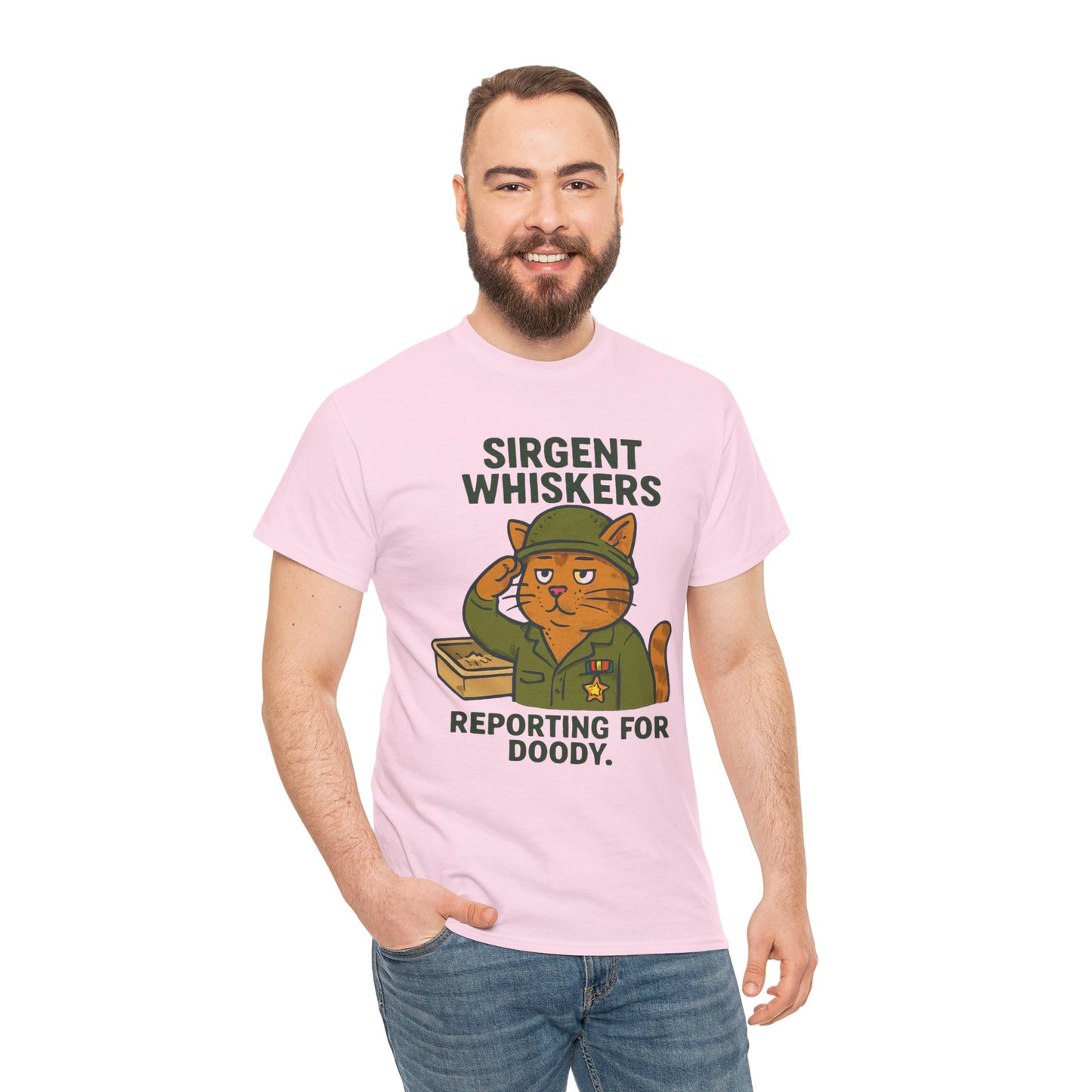 Sirgent Whiskers 'Reporting for Doody' Cat Tee
