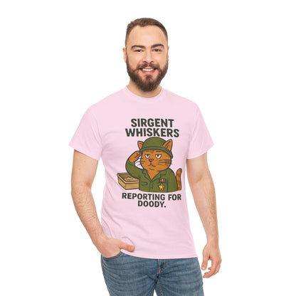 Sirgent Whiskers 'Reporting for Doody' Cat Tee