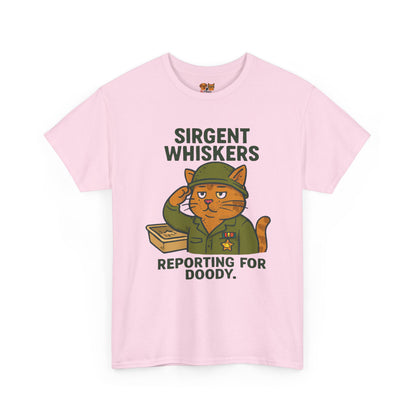 Sirgent Whiskers 'Reporting for Doody' Cat Tee