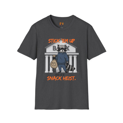 "Stick 'Em Up" Raccoon snack heist Unisex Tee