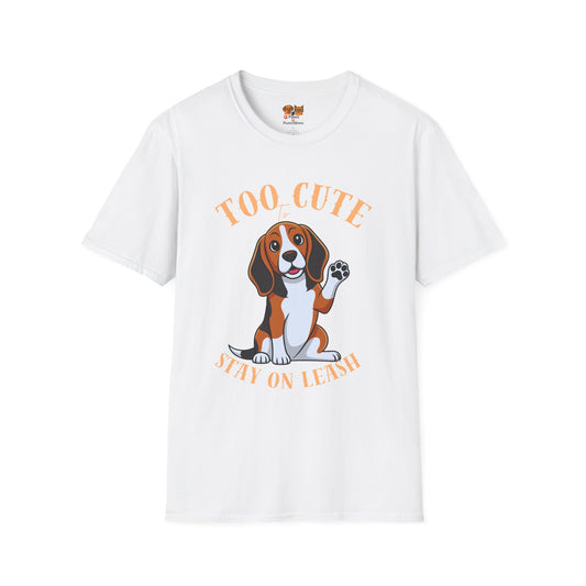 Too Cute Stay On Leash Beagle T-Shirt — Cute Dog Lover Tee