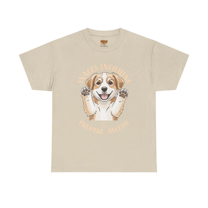 Corgi Puppy Pawprints T‑Shirt — Happy 'Mooorning' Dog Lover Tee